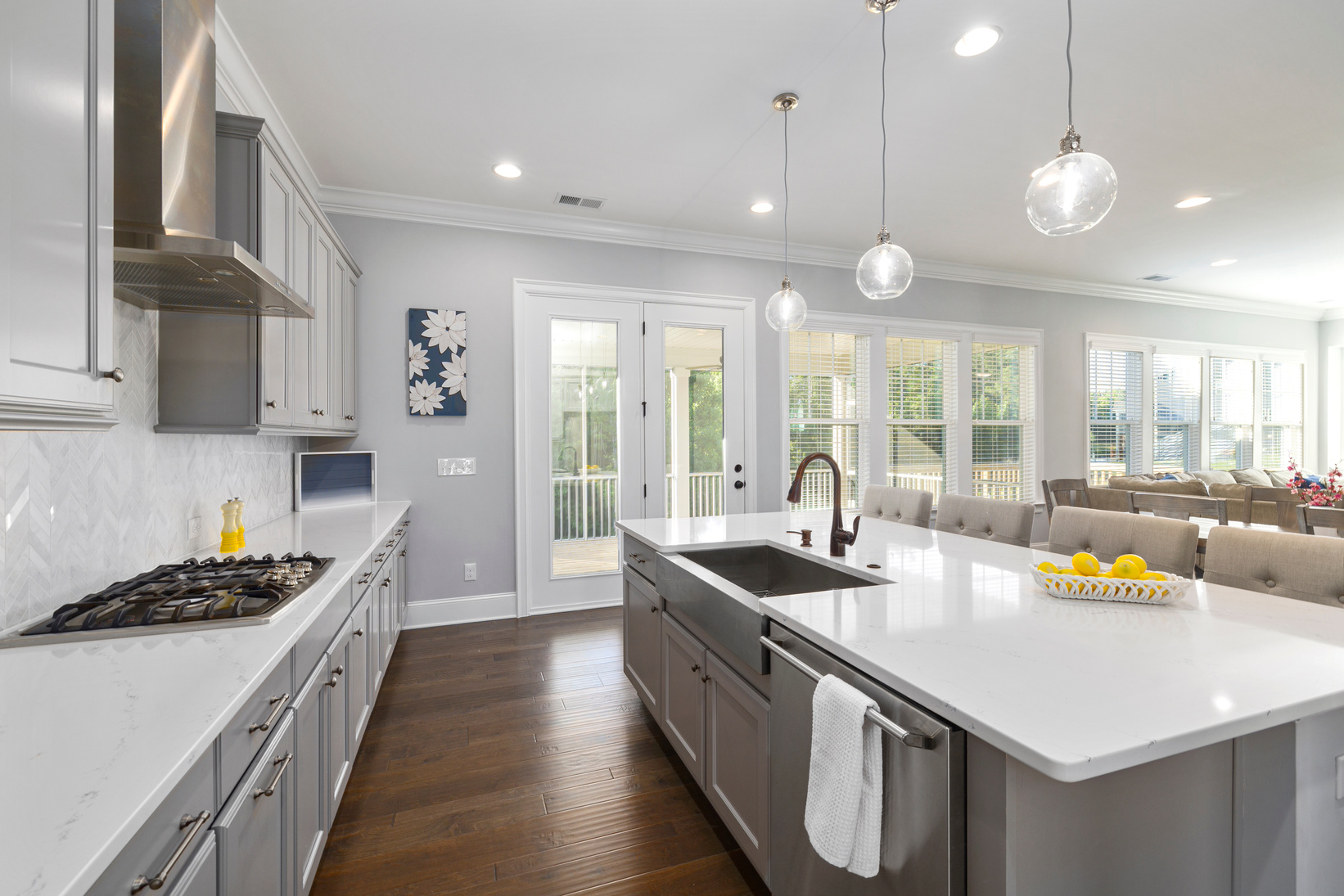 White Wooden Cabinets in the Kitchen
